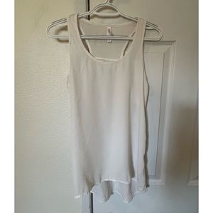 Sheer off white tank top